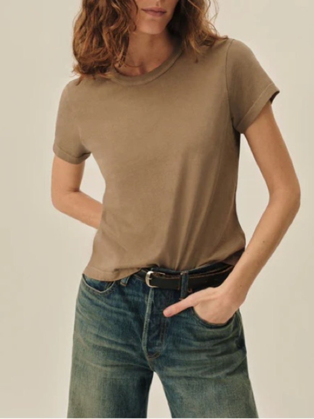 Buck Mason Pima Boxy Crew in Sage Brush Venice Wash 🤎